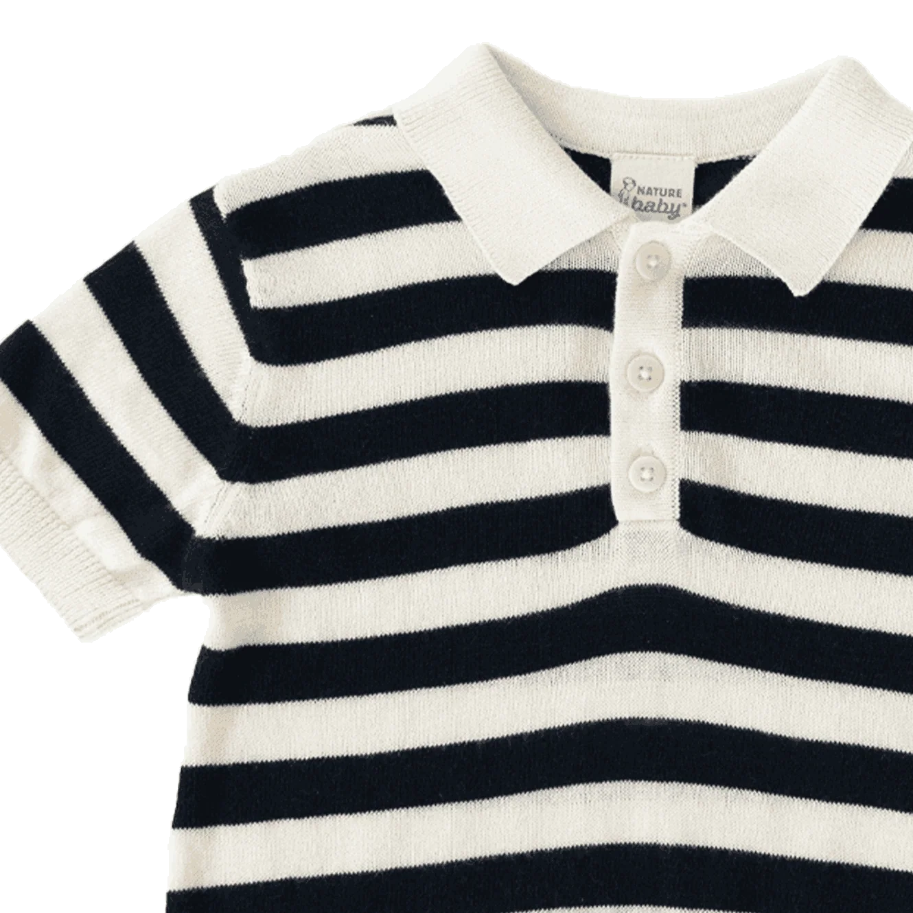 STEVIE POLO - Navy Bold Stripe | Nature Baby