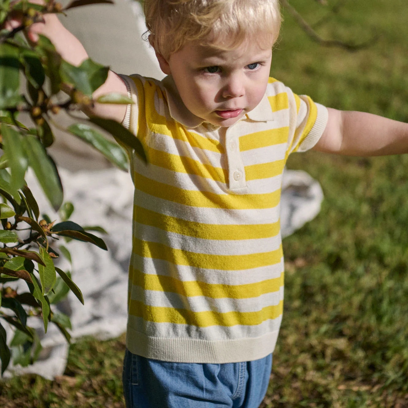 STEVIE POLO - Sunny Bold Stripe | Nature Baby