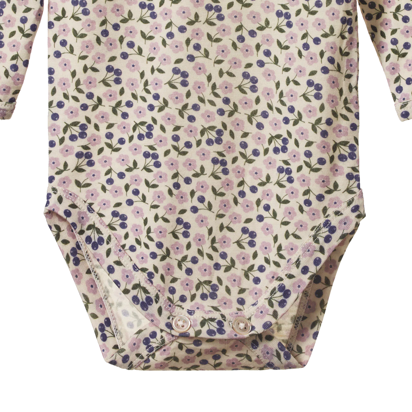 Merino Essentials Long Sleeve BODYSUIT - Briarwood Lilac Print | Nature Baby
