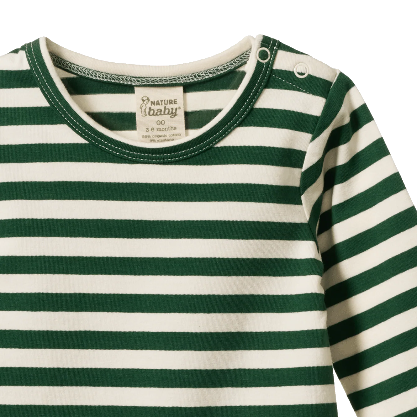 STRETCH JERSEY Long Sleeve BODYSUIT - Eden Sea Stripe | Nature Baby