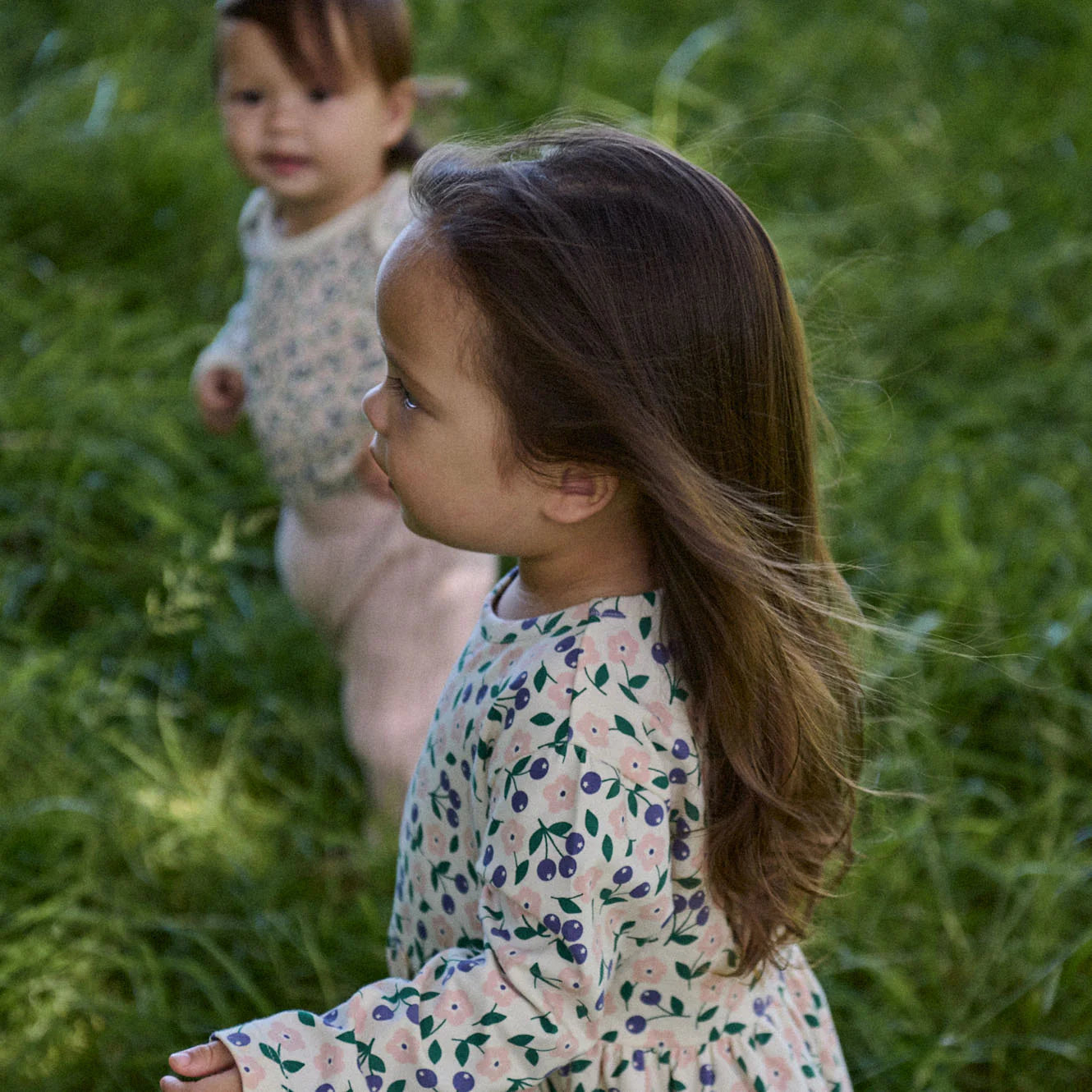 Long Sleeve TWIRL DRESS - Grande Briarwood Print | Nature Baby