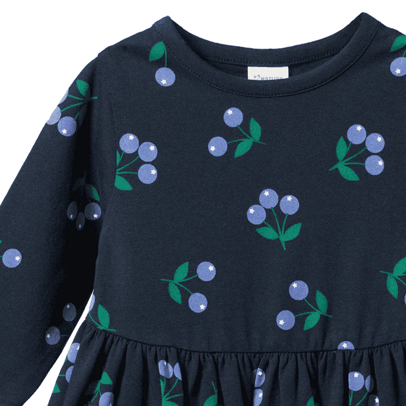Long Sleeve TWIRL DRESS - Winter Berry Navy Print | Nature Baby