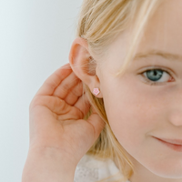 Pink Daisy Enamel Studs - Silver | Silver Linings Collective