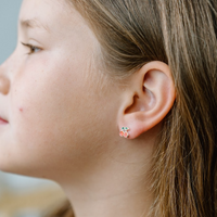 Cherry Enamel Studs - Silver | Silver Linings Collective