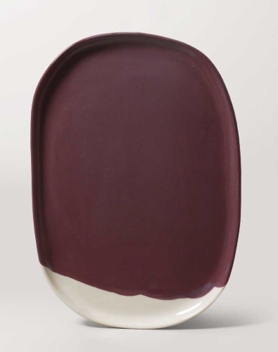 SML HAND PRESSED OVAL TRAY-35X25/SWATCH-PLUM