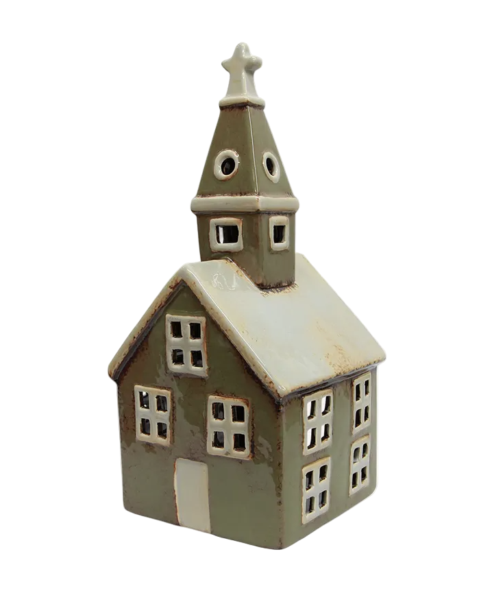 Alsace Tealight Church Olive Green | French Country