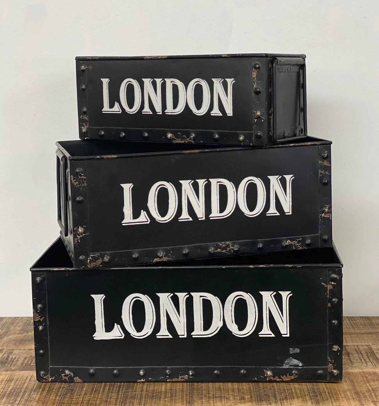 Metal London Tins - Black | Blue Goose Imports