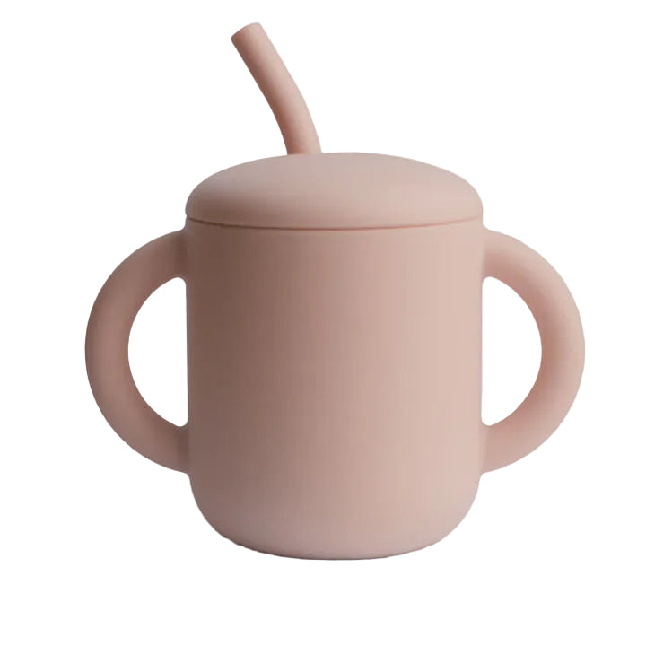 Silicone Training Cup & Straw Blush | Mushie