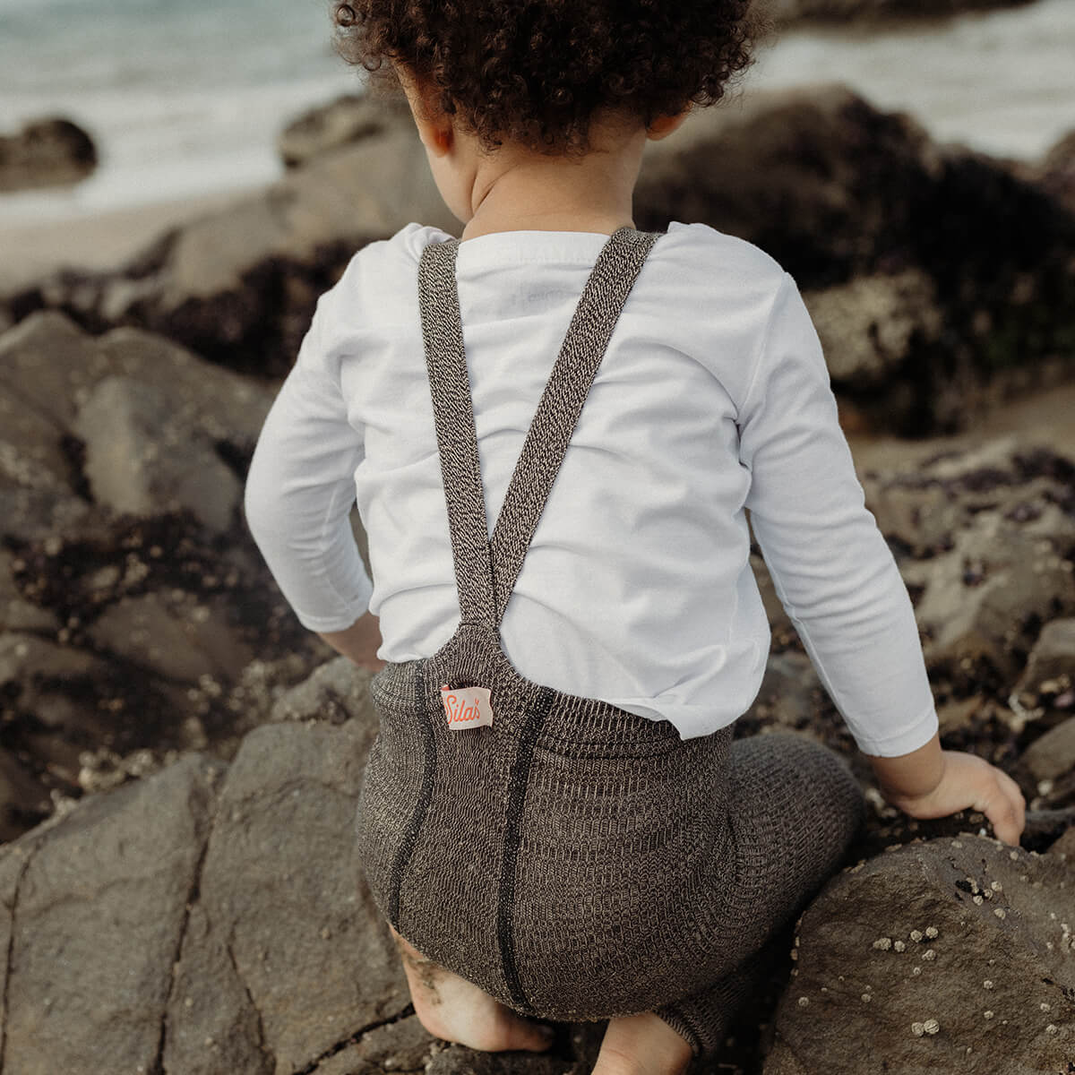 Footless Cotton Tights -  Licorice Peanut | Silly Silas