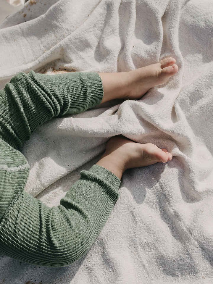 Footless Cotton Tights - MATCHA OAT | Silly Silas