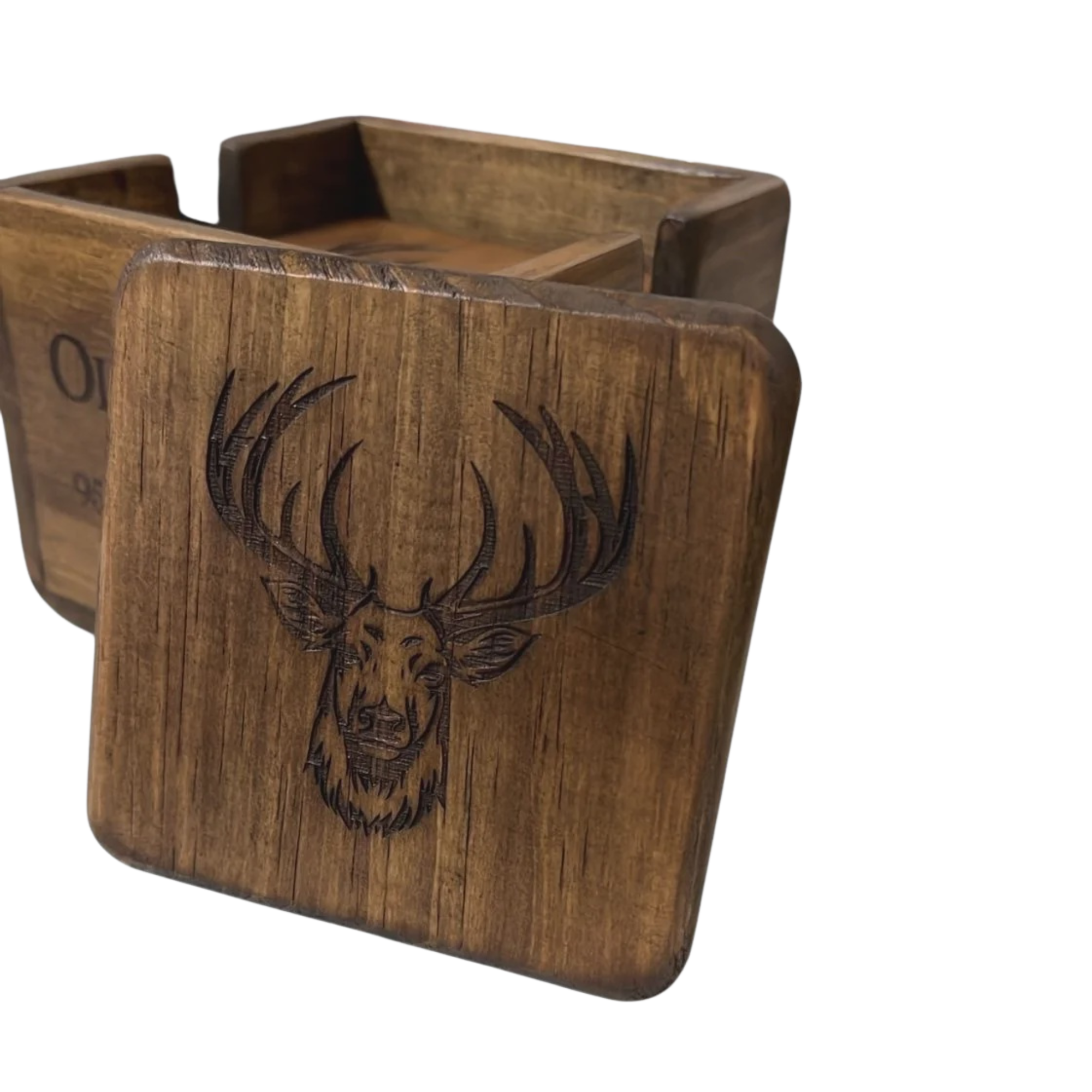 Set 6 Rustic Coasters In Cradle | Blue Goose Imports