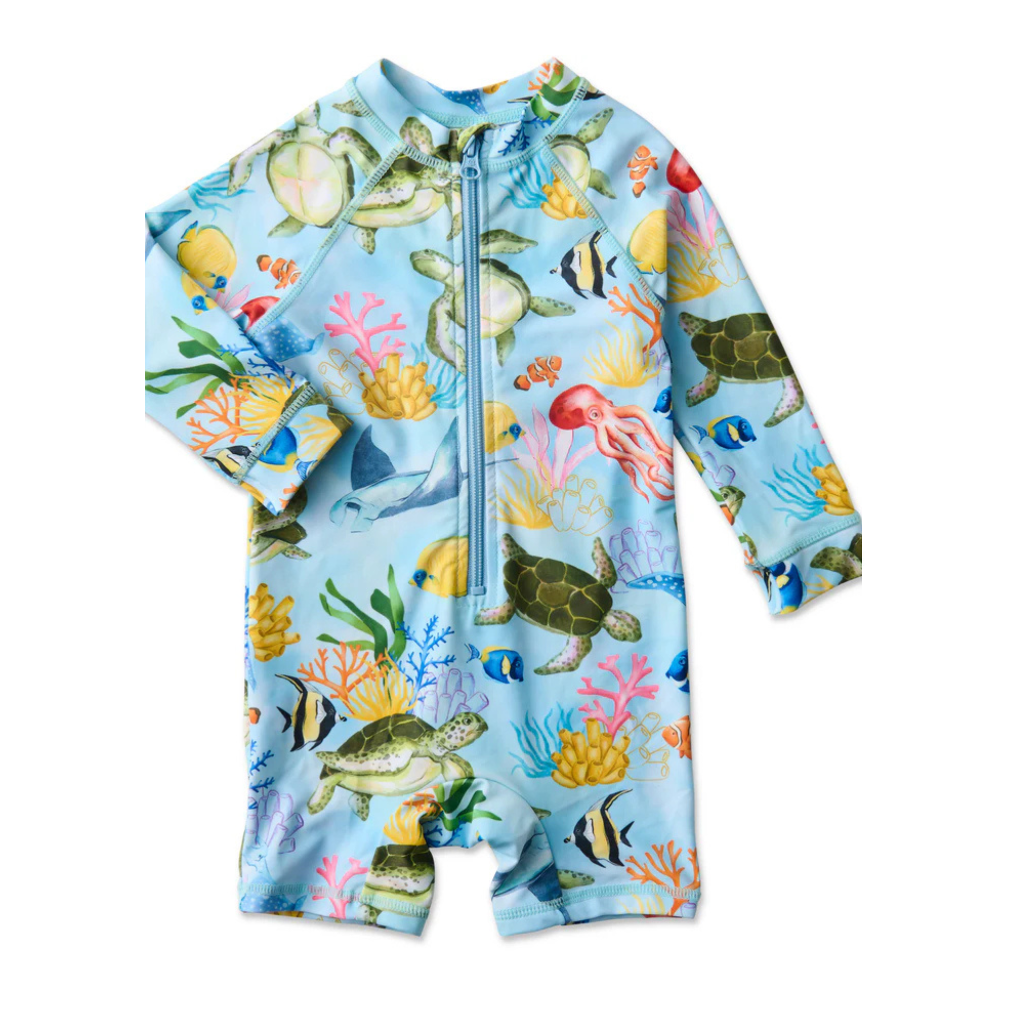 Reef Life Baby Long Sleeve Zip Bathers | Kip & Co