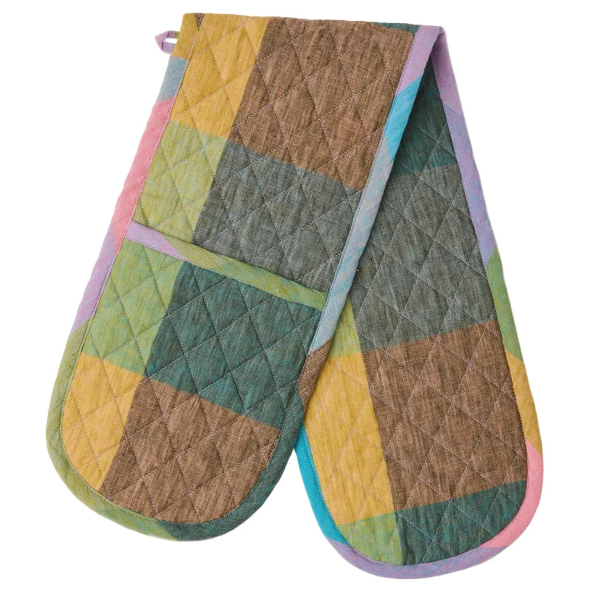 Sorbet Tartan Double Oven Mitt | Kip & Co