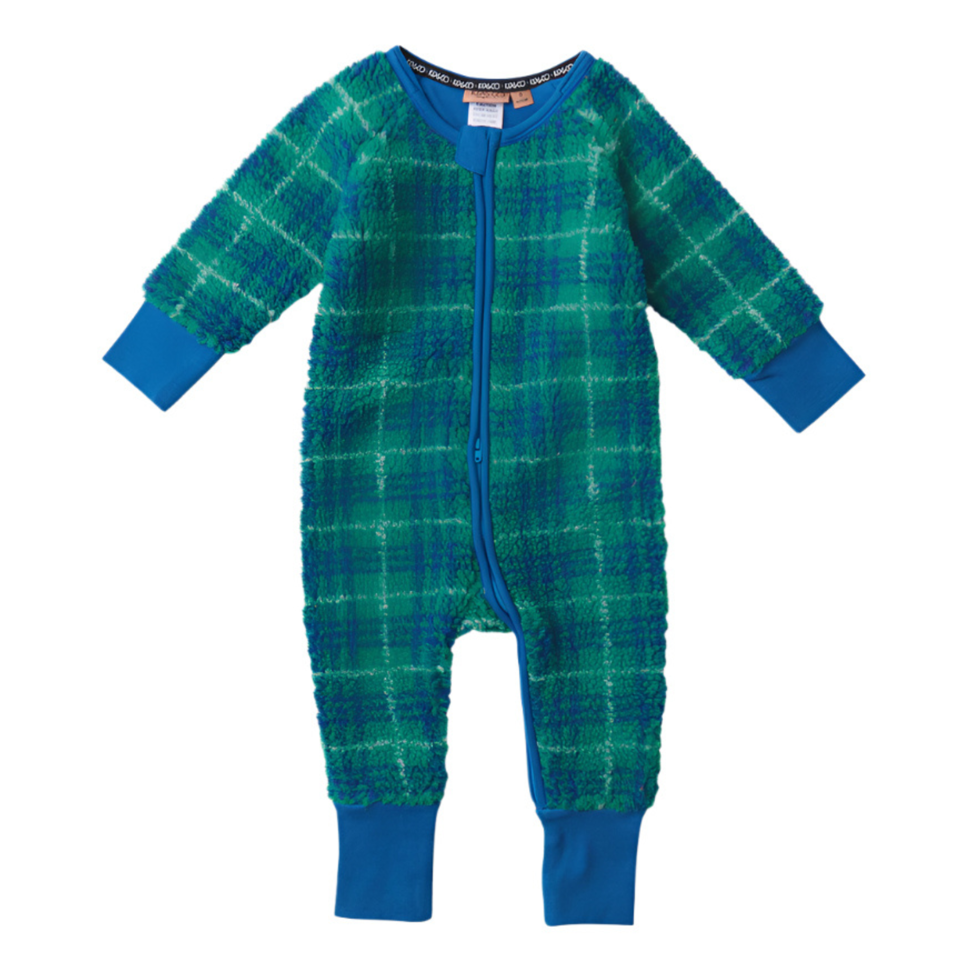 Wilderness Tartan Sherpa Long Sleeve Zip Romper | Kip & Co