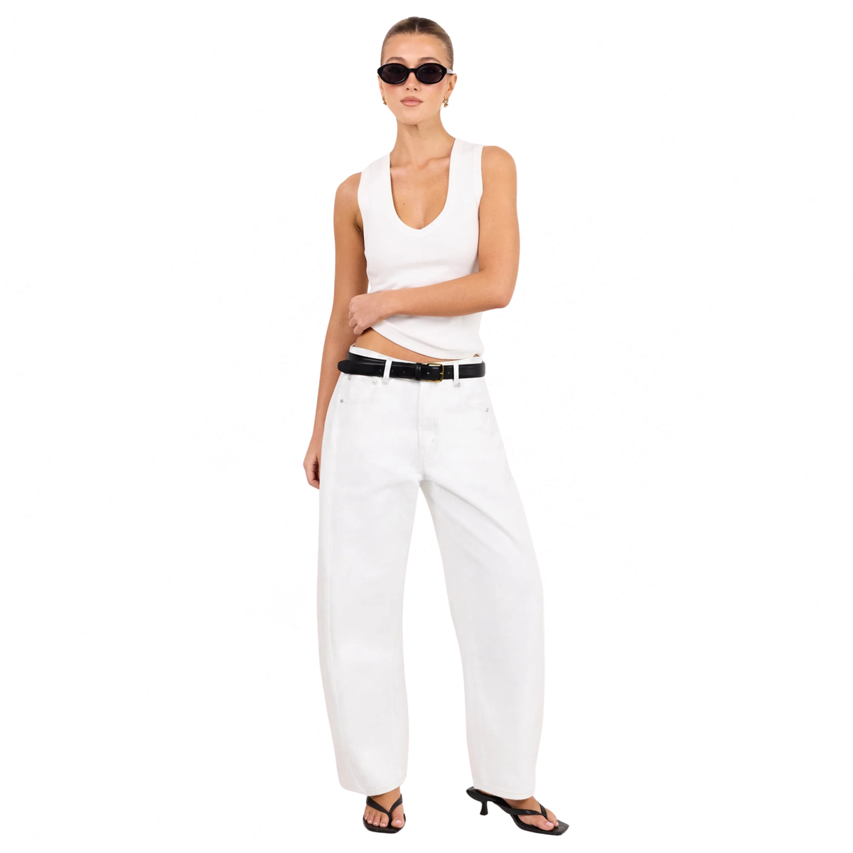 Varsity Ivory Forward Seam Barrel Jeans | Among The Brave