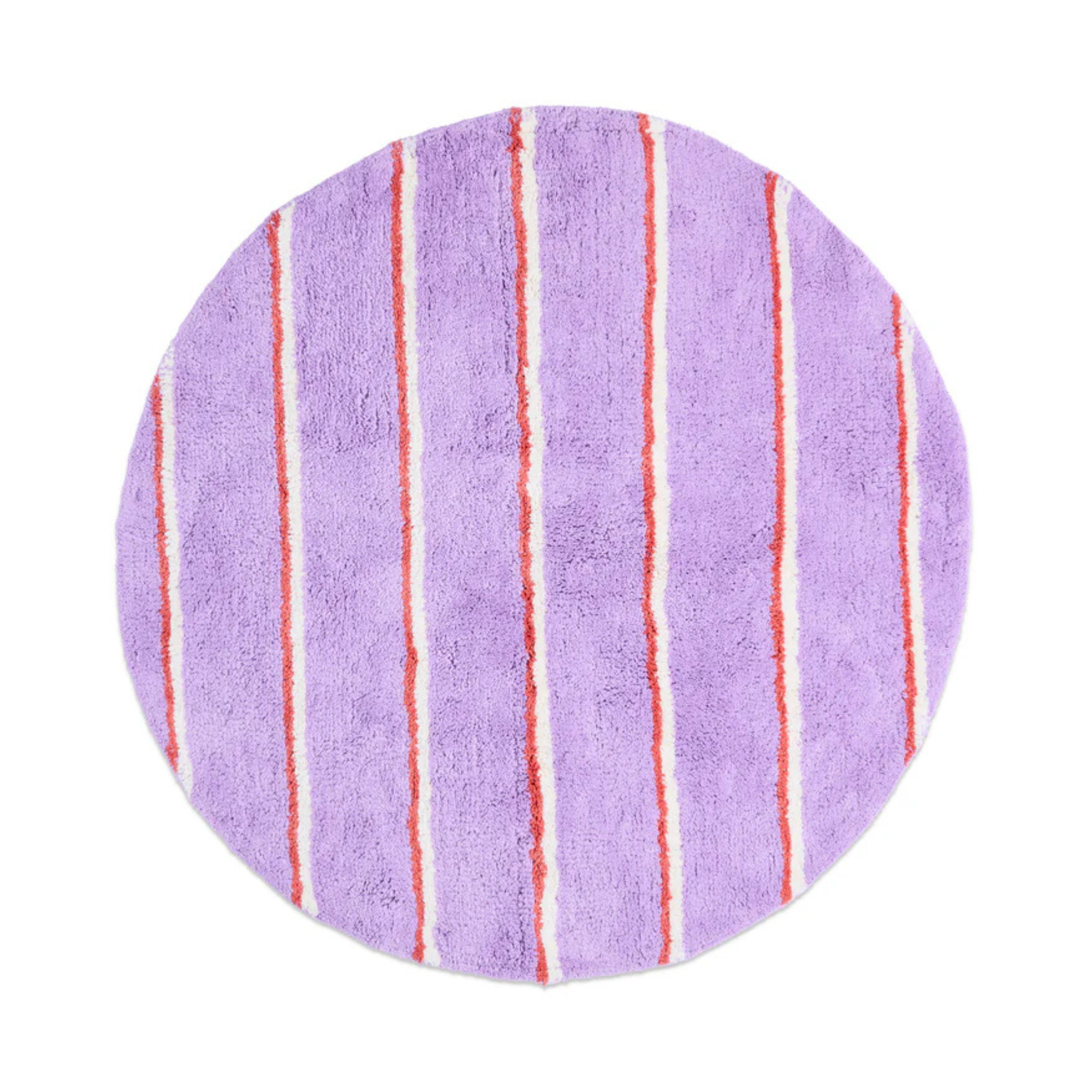 Lavender Field Stripe Round Bath Mat | Kip & Co