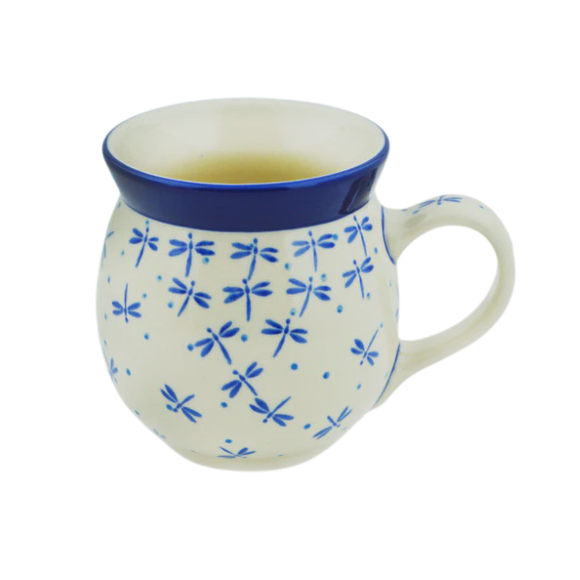 Mug - Small Rounded - Dragonflies | Polish Ceramics