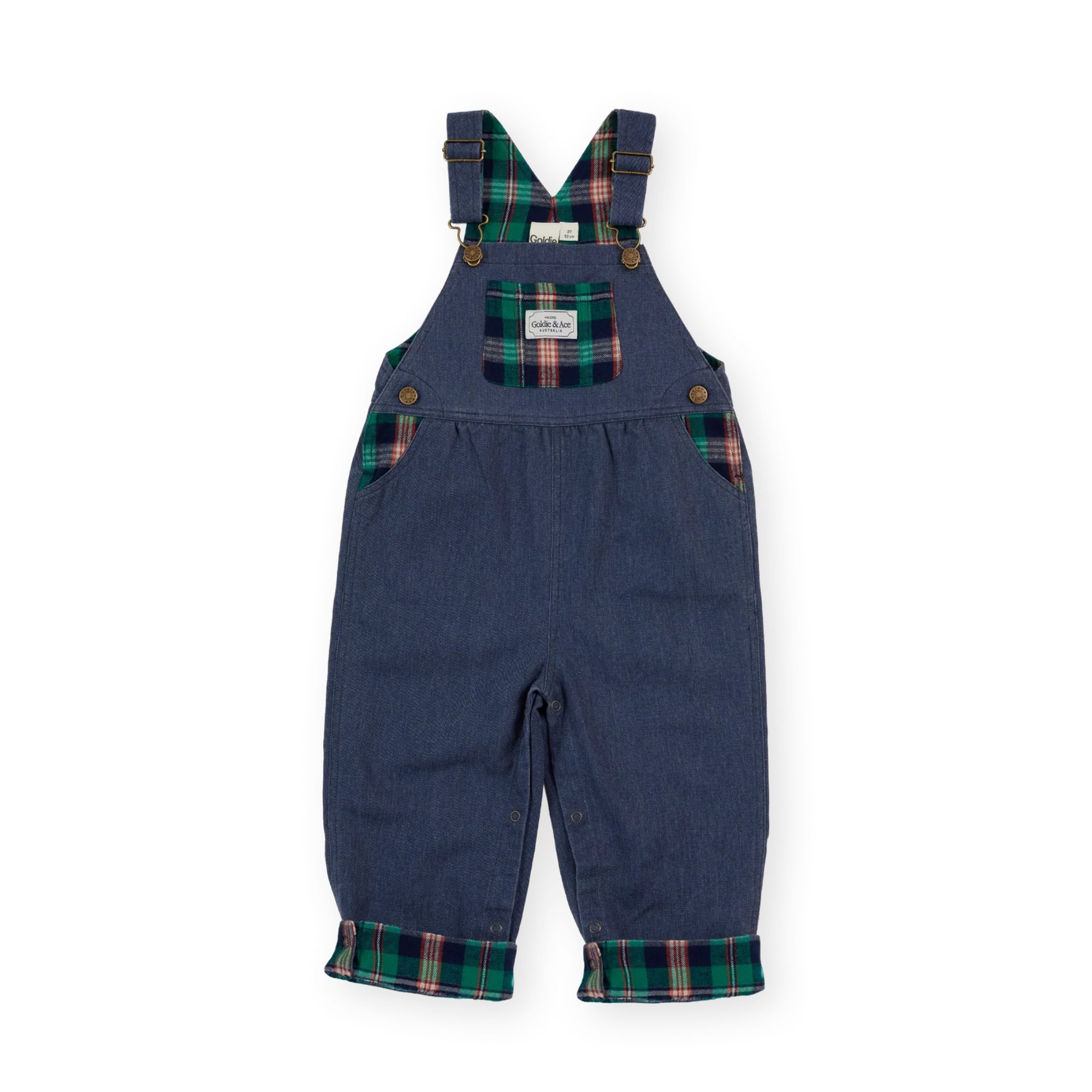 AUSTIN GREEN CHECK OVERALLS | Goldie + Ace