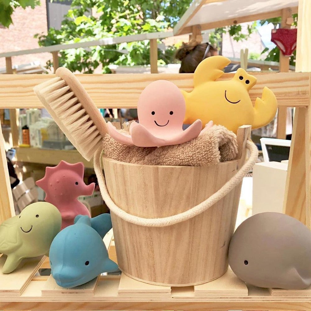 Crab Organic Natural Rubber Rattle, Teether & Bath Toy | Tikiri