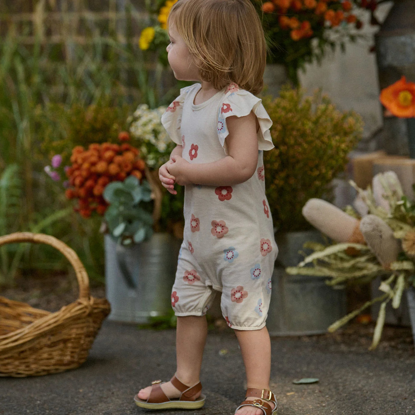 TILLY SUIT - Flora Stamp Print | Nature Baby