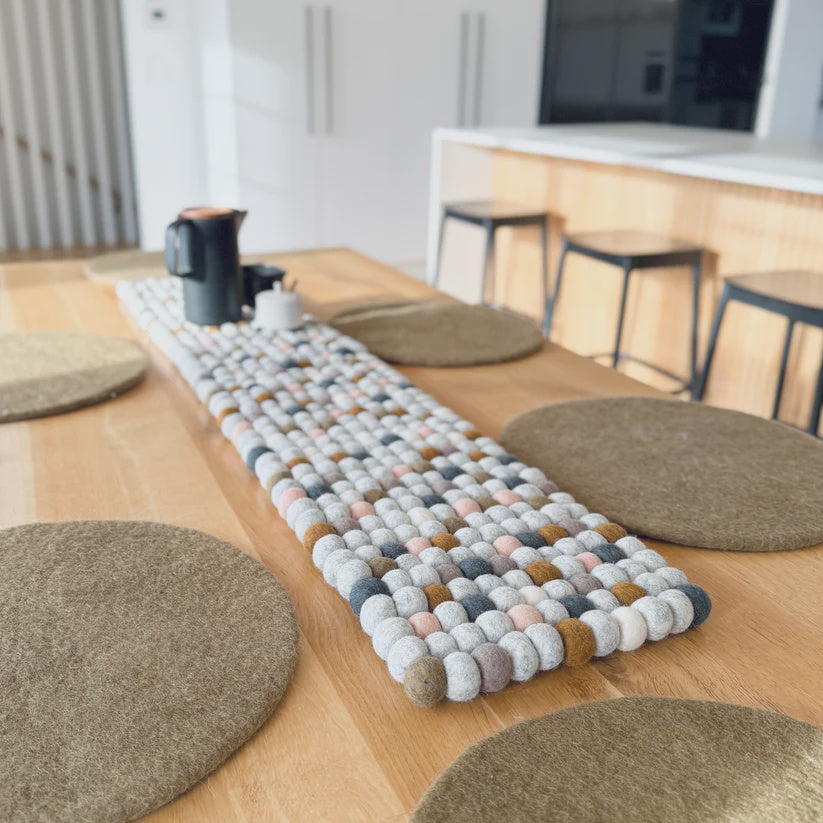 Feltball Table Runner - Earthy Multi | SHEEP-ish