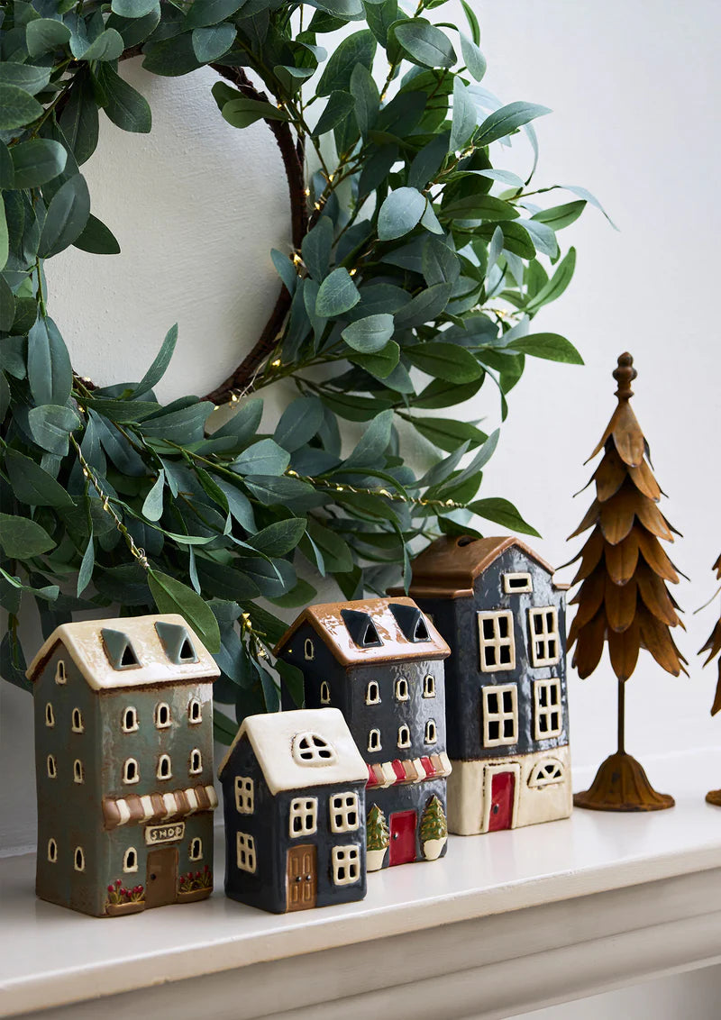 Alsace Tea Light House Nordic Navy | French Country