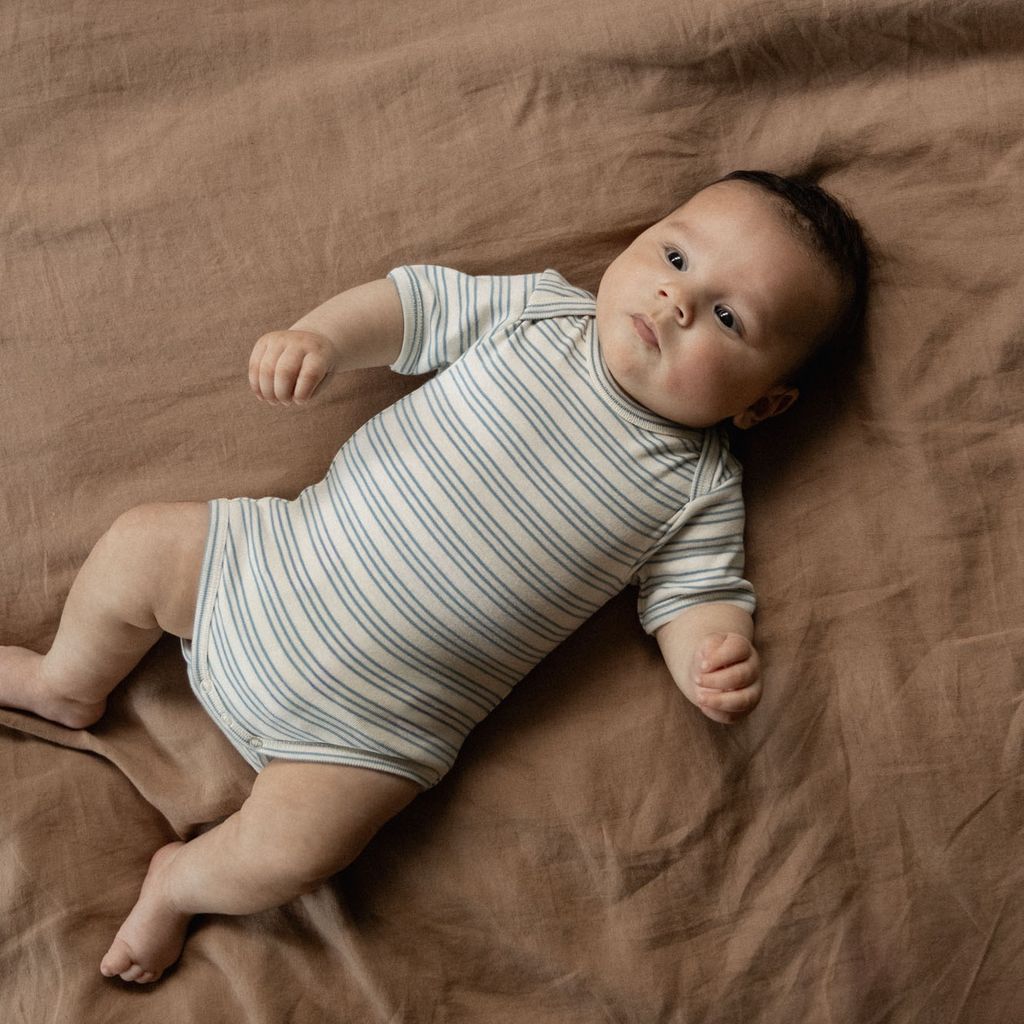 SHORT SLEEVE BODYSUIT - Stripe Trio | Nature Baby