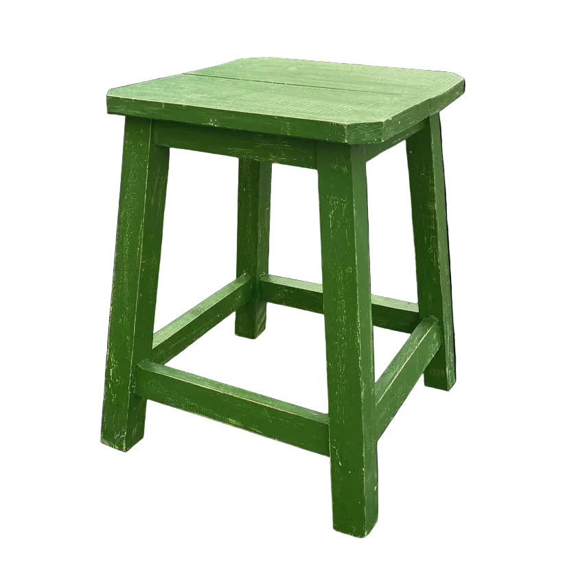 Florence Stool Square - Green | Parnell + Co