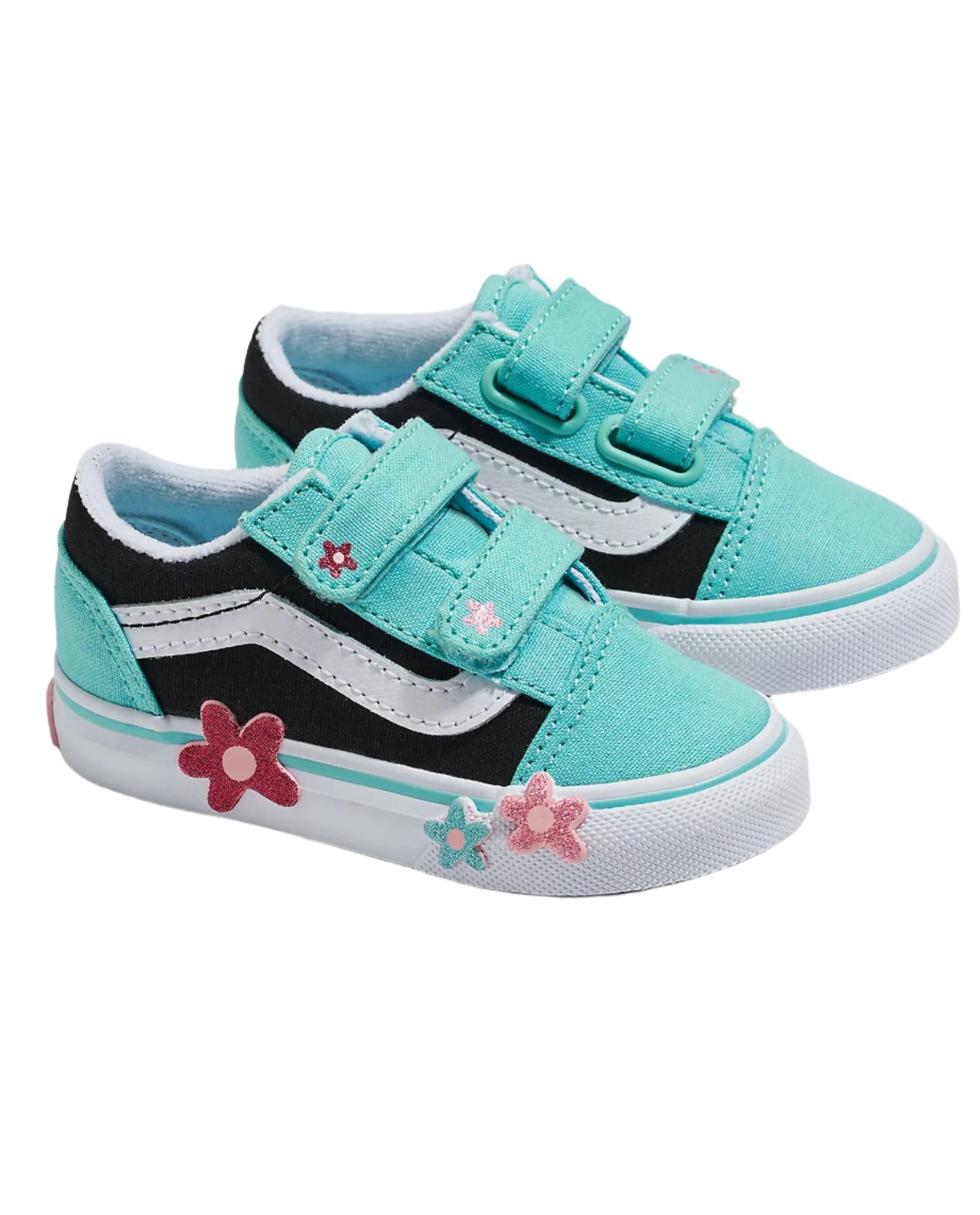 TODDLER - OLD SKOOL V GLITTER FLOWER POWER MULTI/TRUE WHITE | Vans