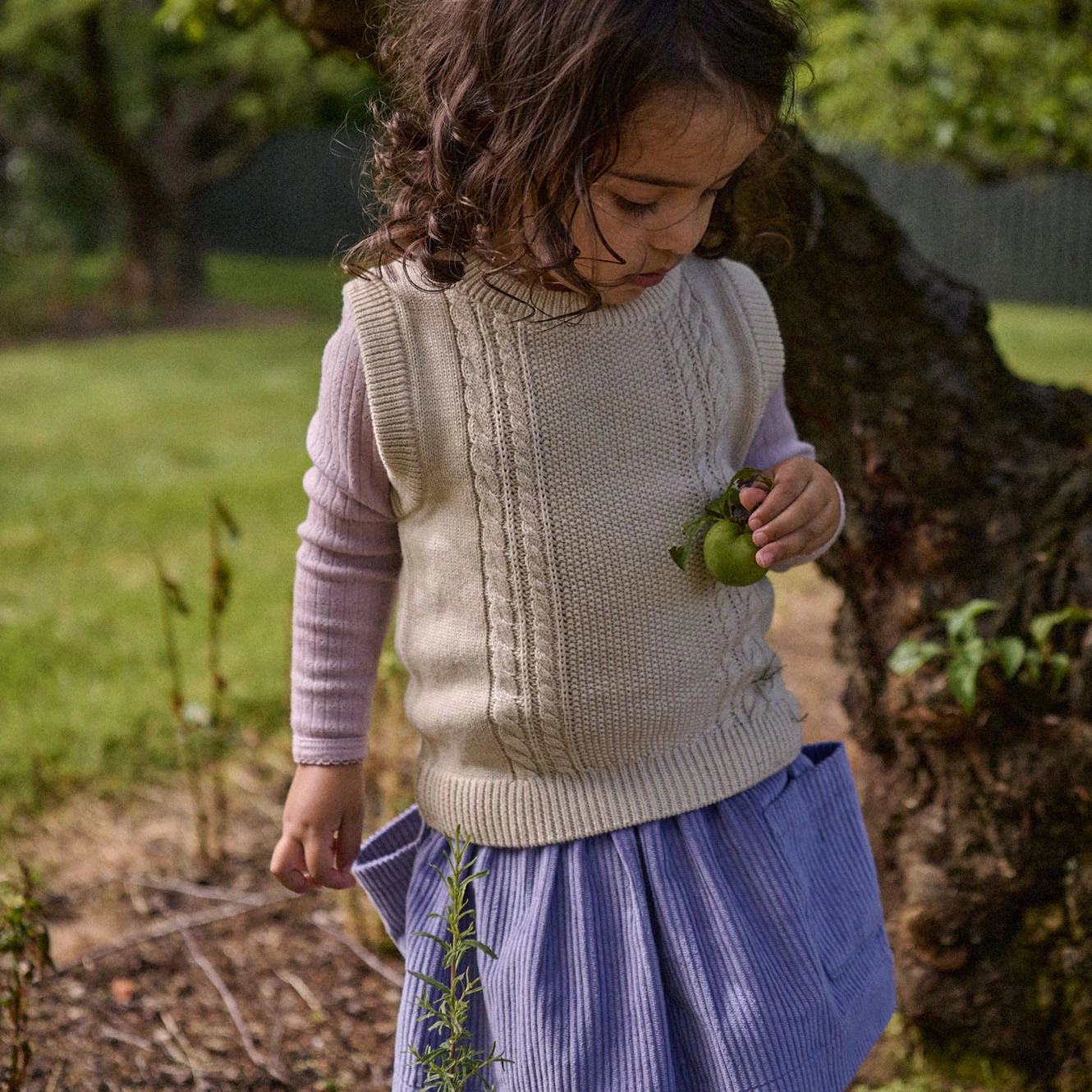Walter Vest - Oatmeal Marl Cable Knit | Nature Baby