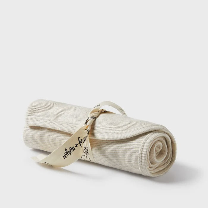 Organic Stripe Rib Bunny Rug - Oatmeal | Wilson + Frenchy