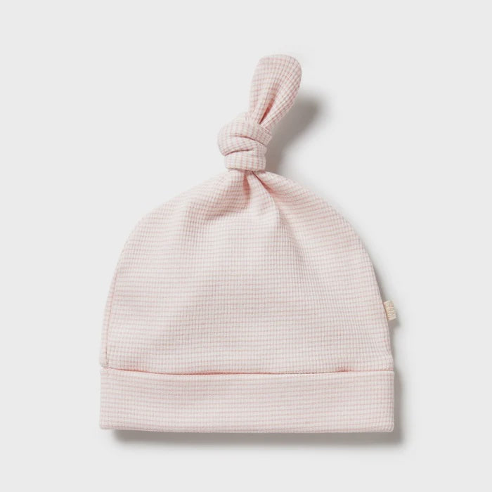 Organic Stripe Rib Knot Hat - Cantaloupe - Organic Stripe Rib