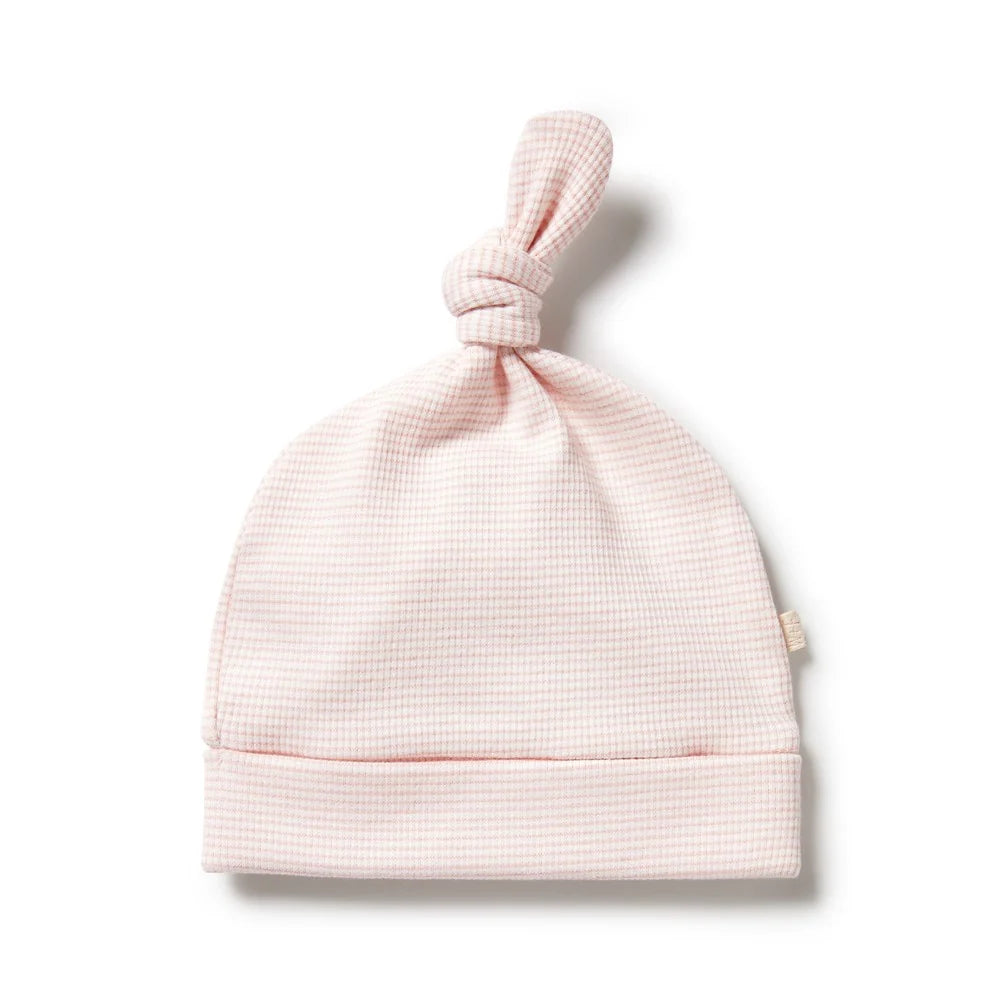 Organic Stripe Rib Knot Hat - Cantaloupe - Organic Stripe Rib | Wilson + Frenchy