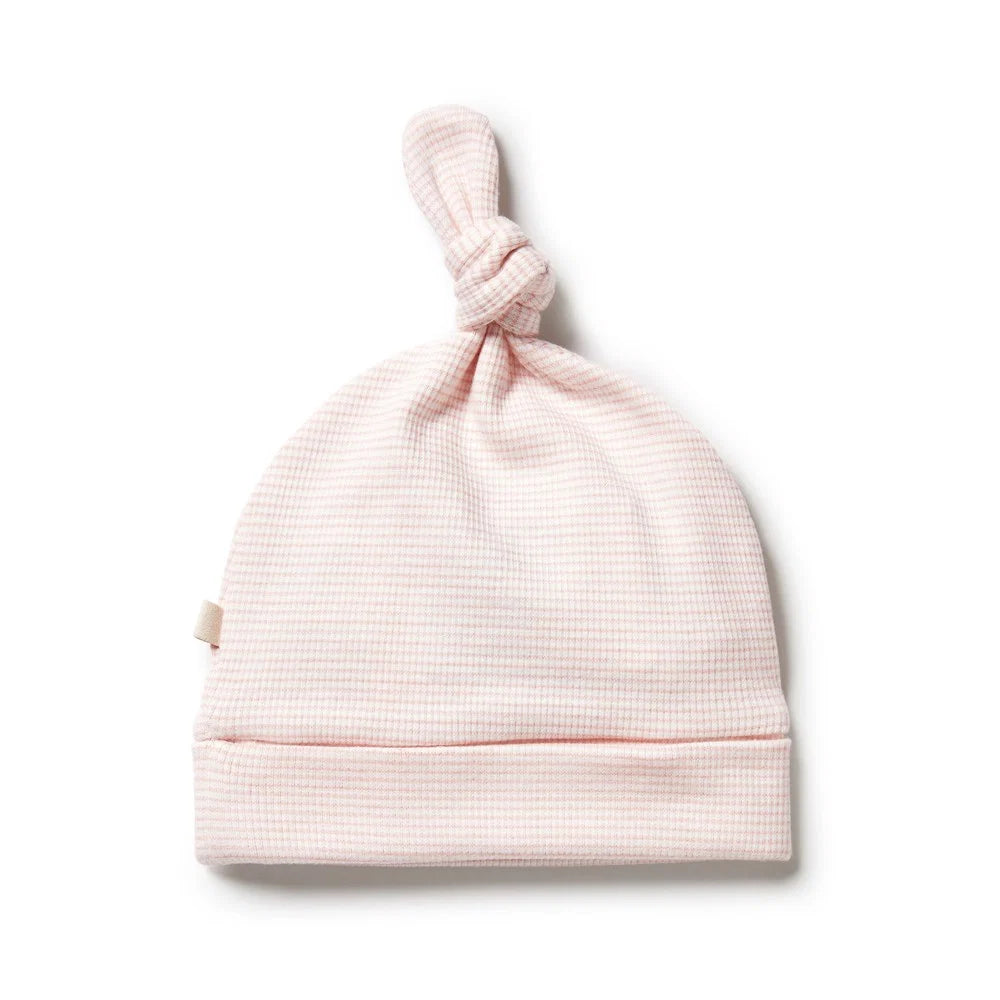 Organic Stripe Rib Knot Hat - Cantaloupe - Organic Stripe Rib | Wilson + Frenchy