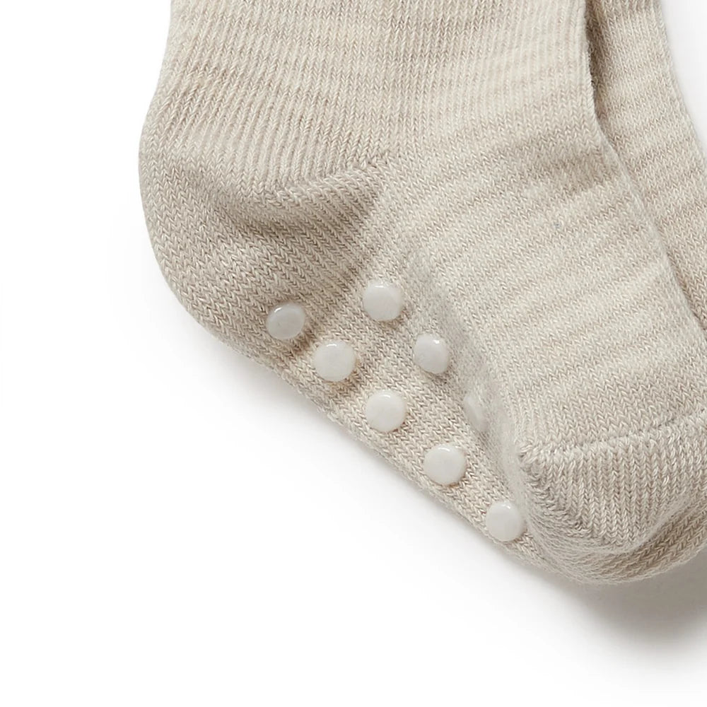 Organic 3 Pack Baby Socks - Clay - Cotton Nylon Knit | Wilson + Frenchy