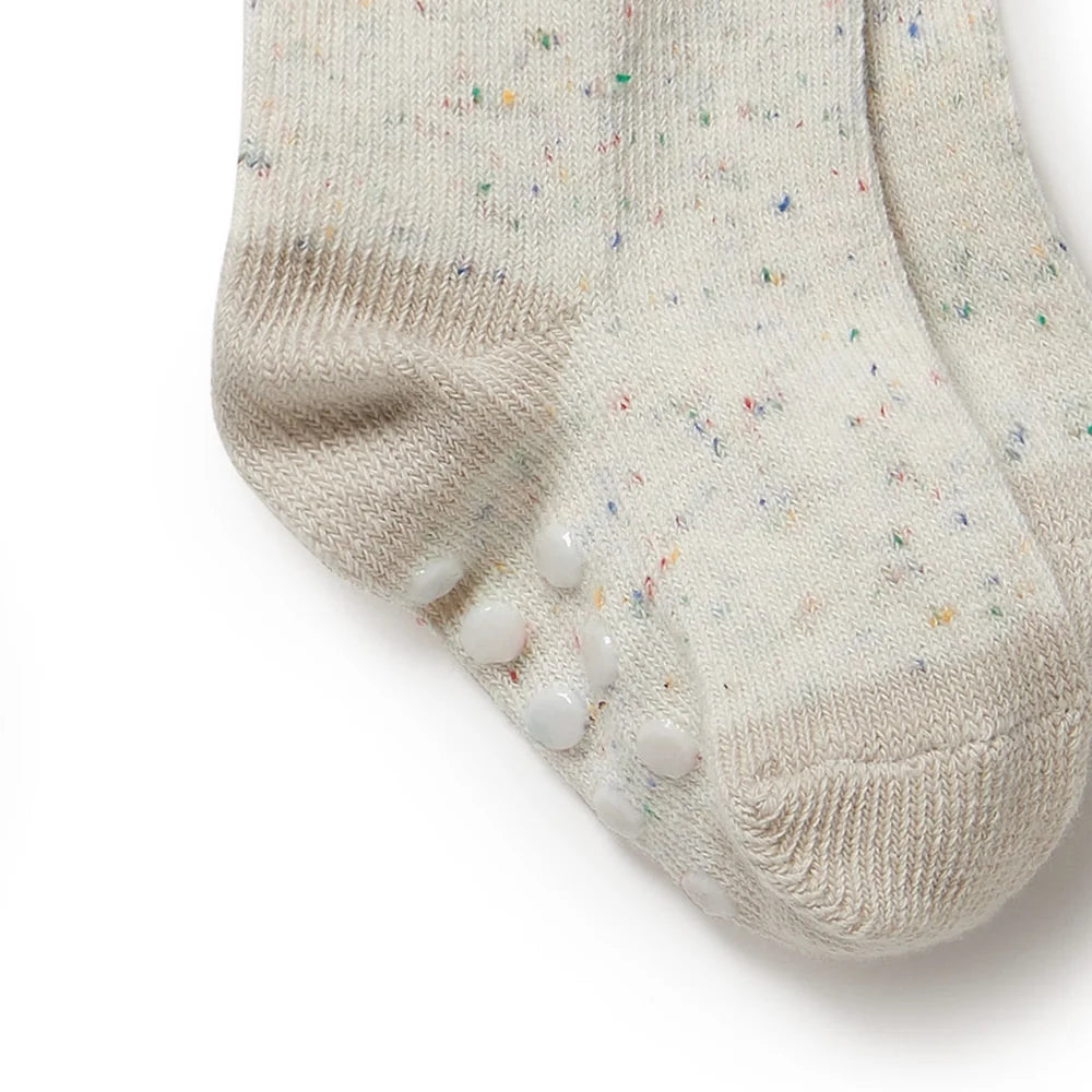 Organic 3 Pack Baby Socks - Clay - Cotton Nylon Knit | Wilson + Frenchy