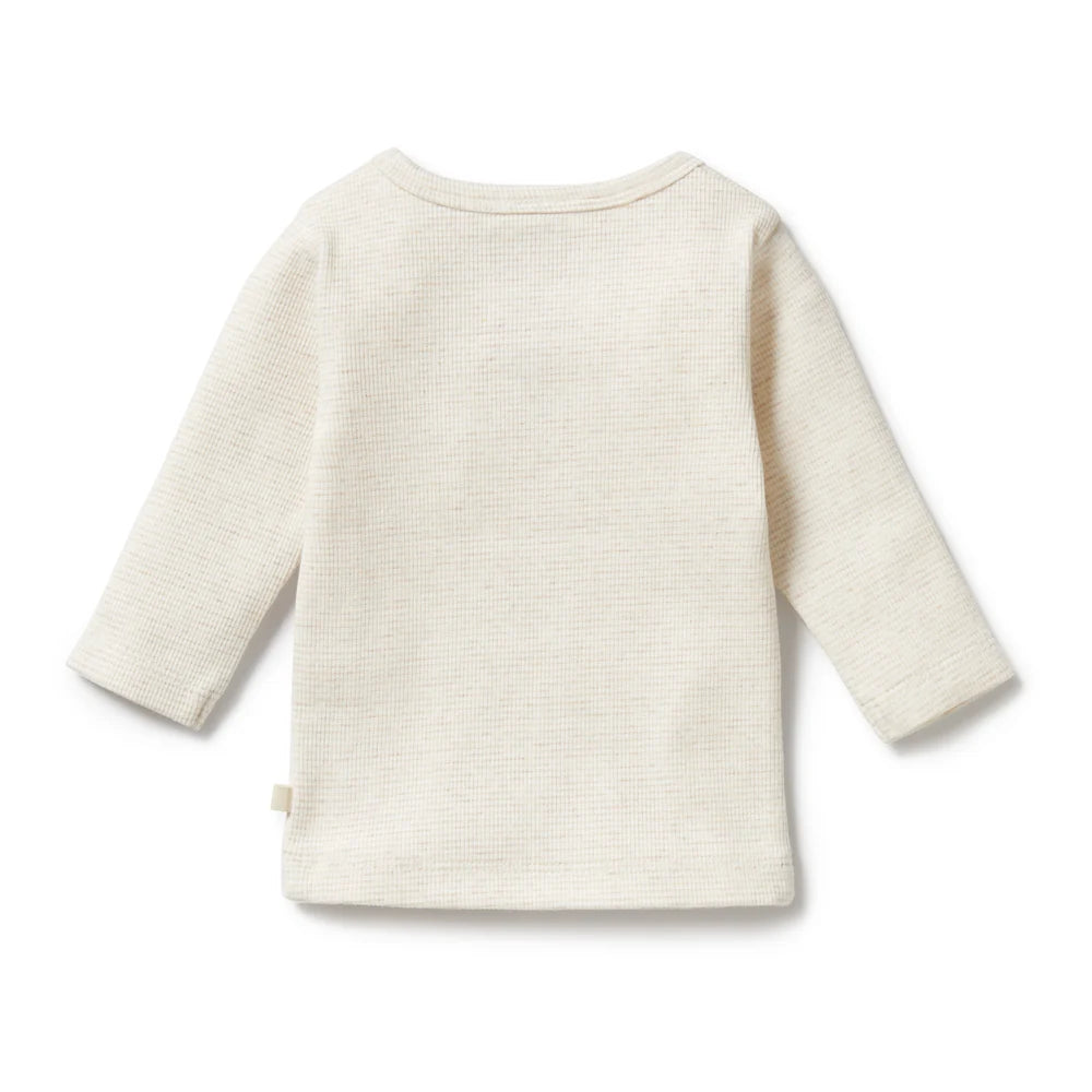 Organic Stripe Rib Long Sleeved Top - Oatmeal | Wilson + Frenchy