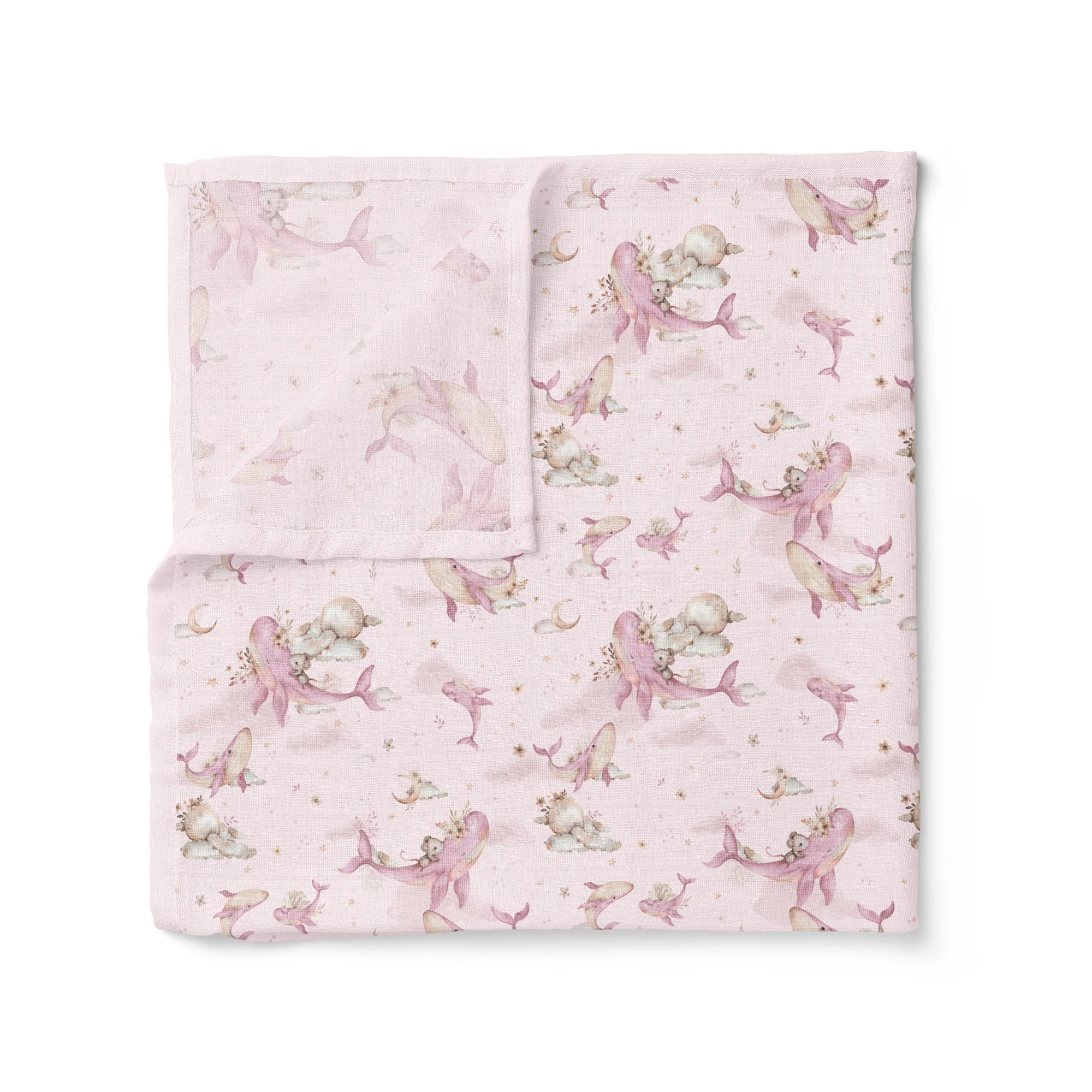 Whimsical Whale - Organic Muslin Swaddle | Confetti Kidz