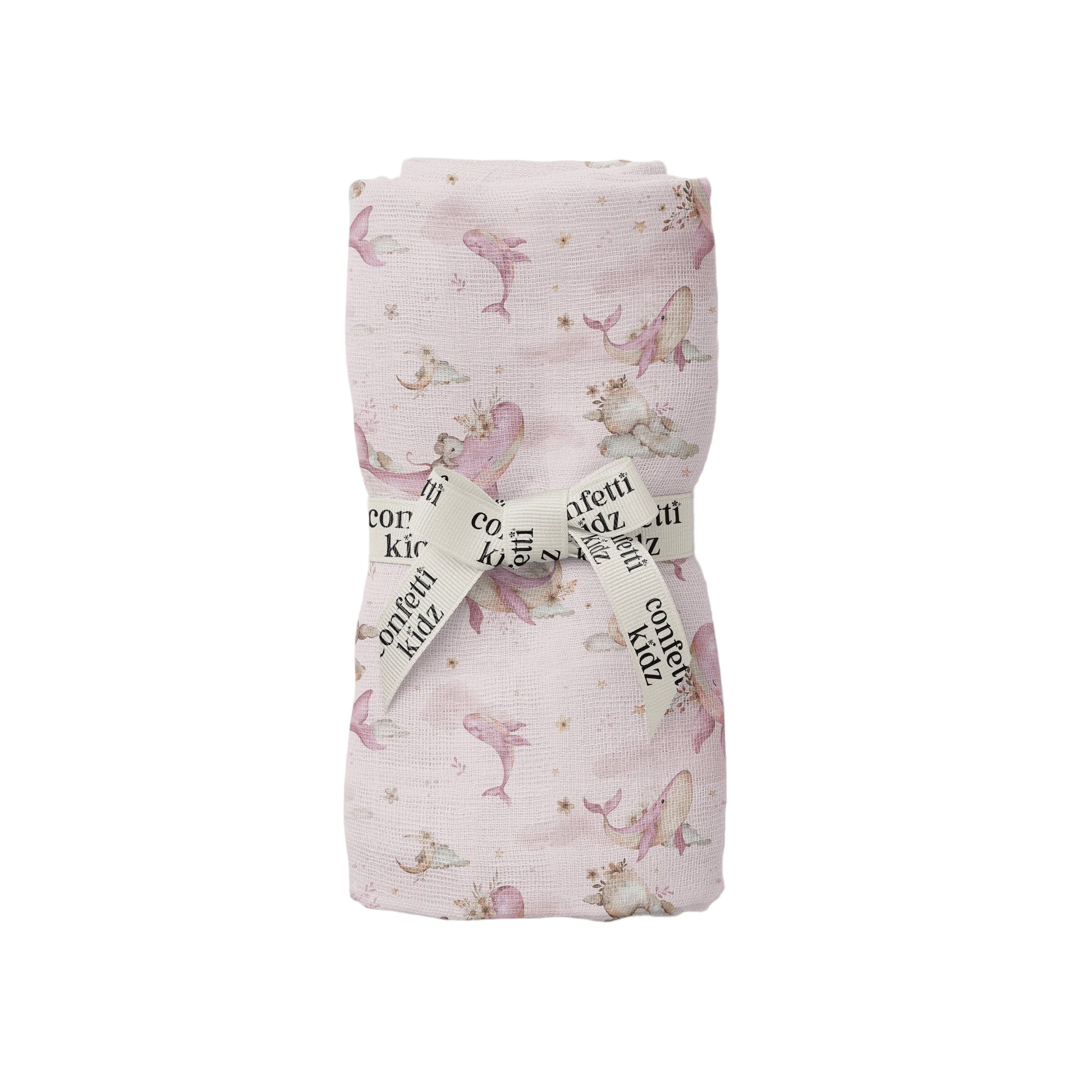 Whimsical Whale - Organic Muslin Swaddle | Confetti Kidz