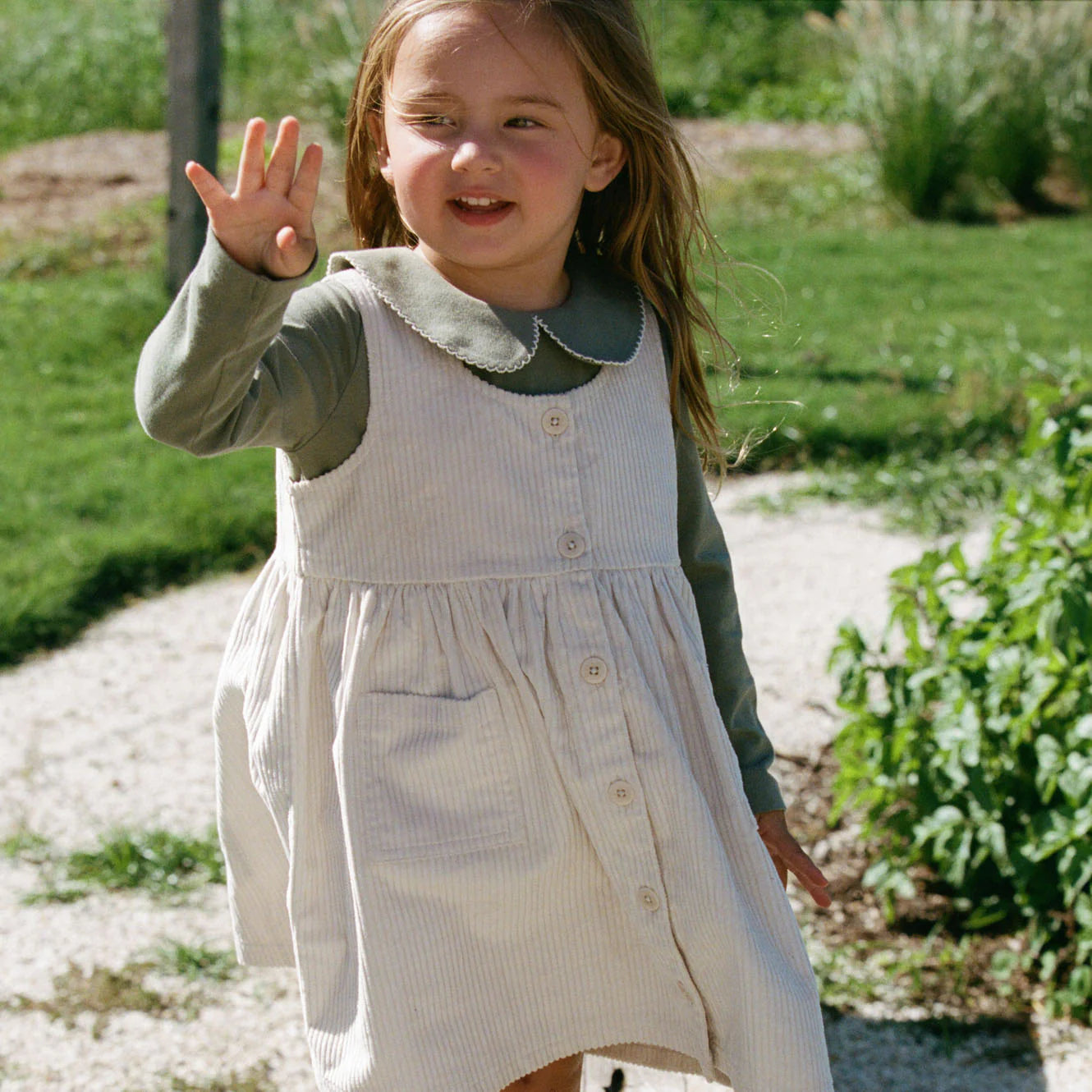 WILLA PINAFORE - Ecru | Nature Baby