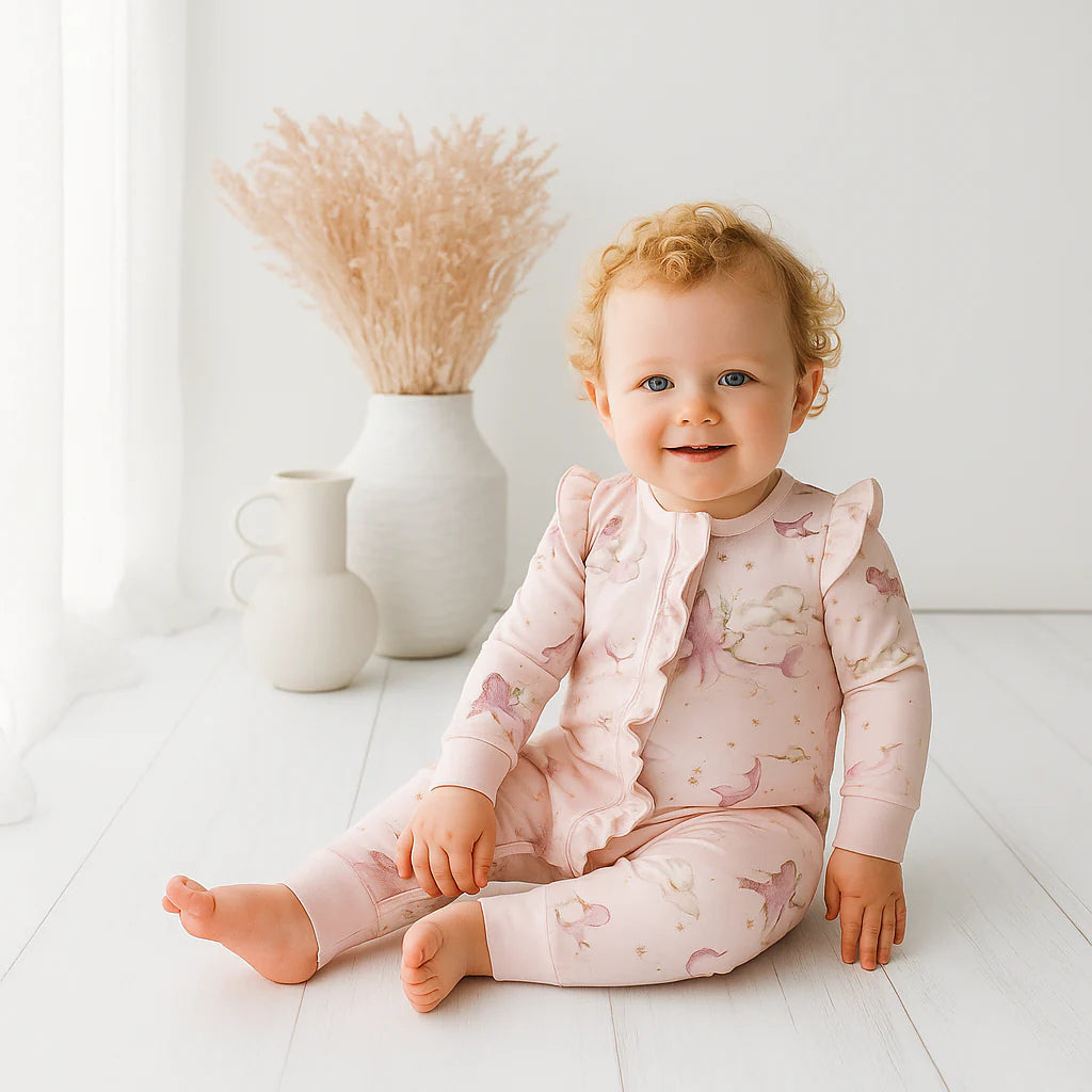 Bamboo Zipsuit - Whimsical Whale | Confetti Kidz