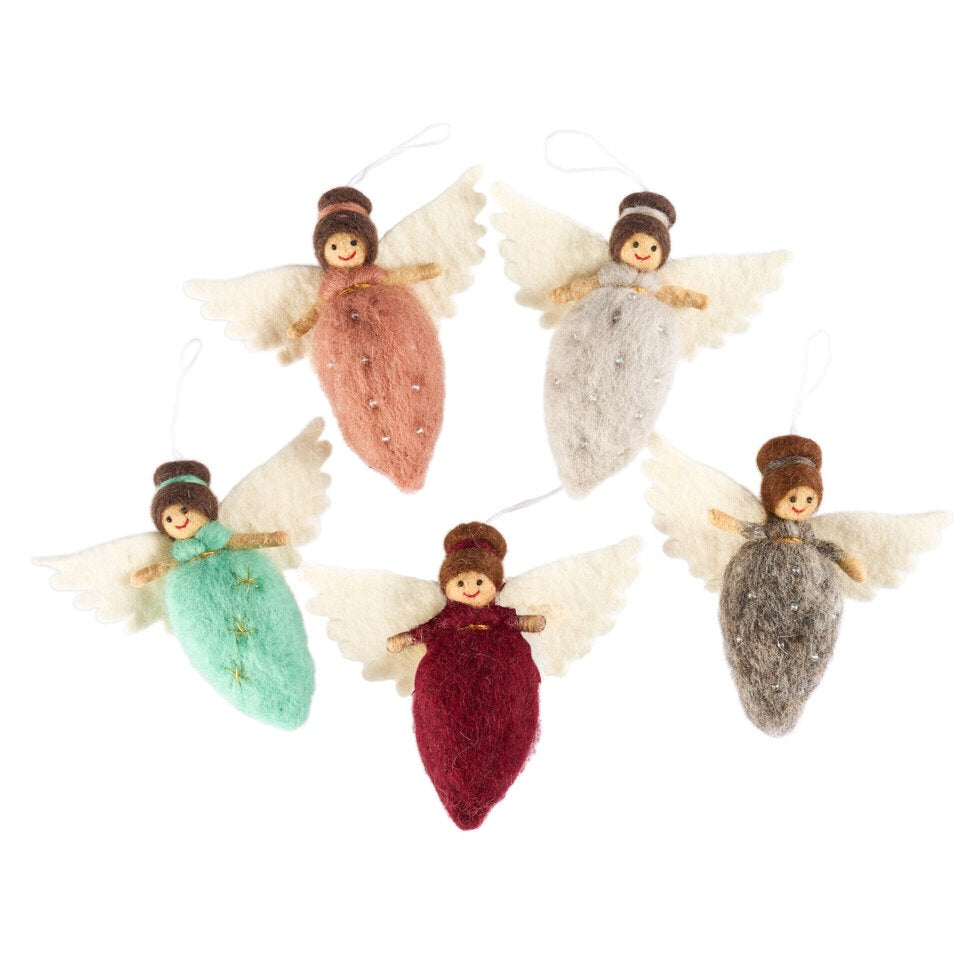 Needle Felted Angel Small - White | Pashom