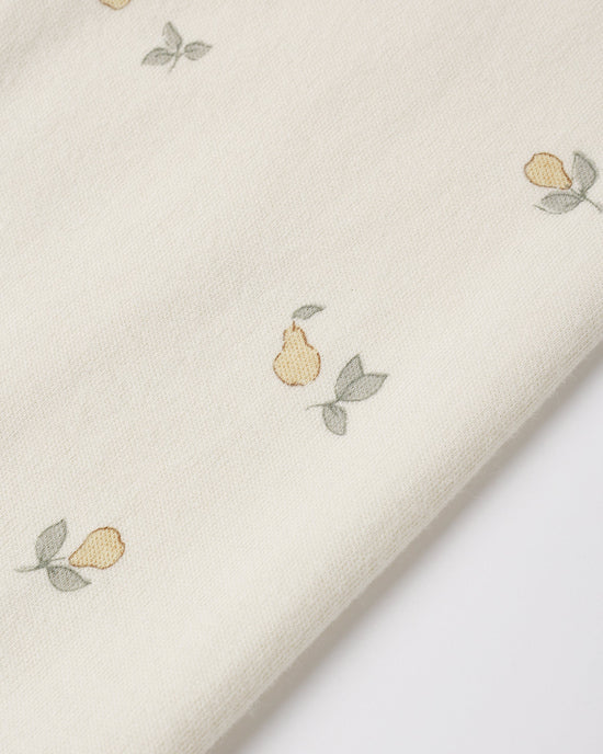 Zip Long Sleeve Sleeper Footie Pears - Natural | Quincy Mae