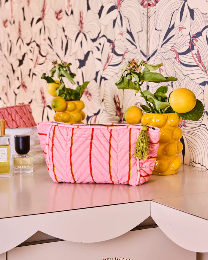 Wategos Soiree Stripe Velvet Toiletry Bag | Kip & Co