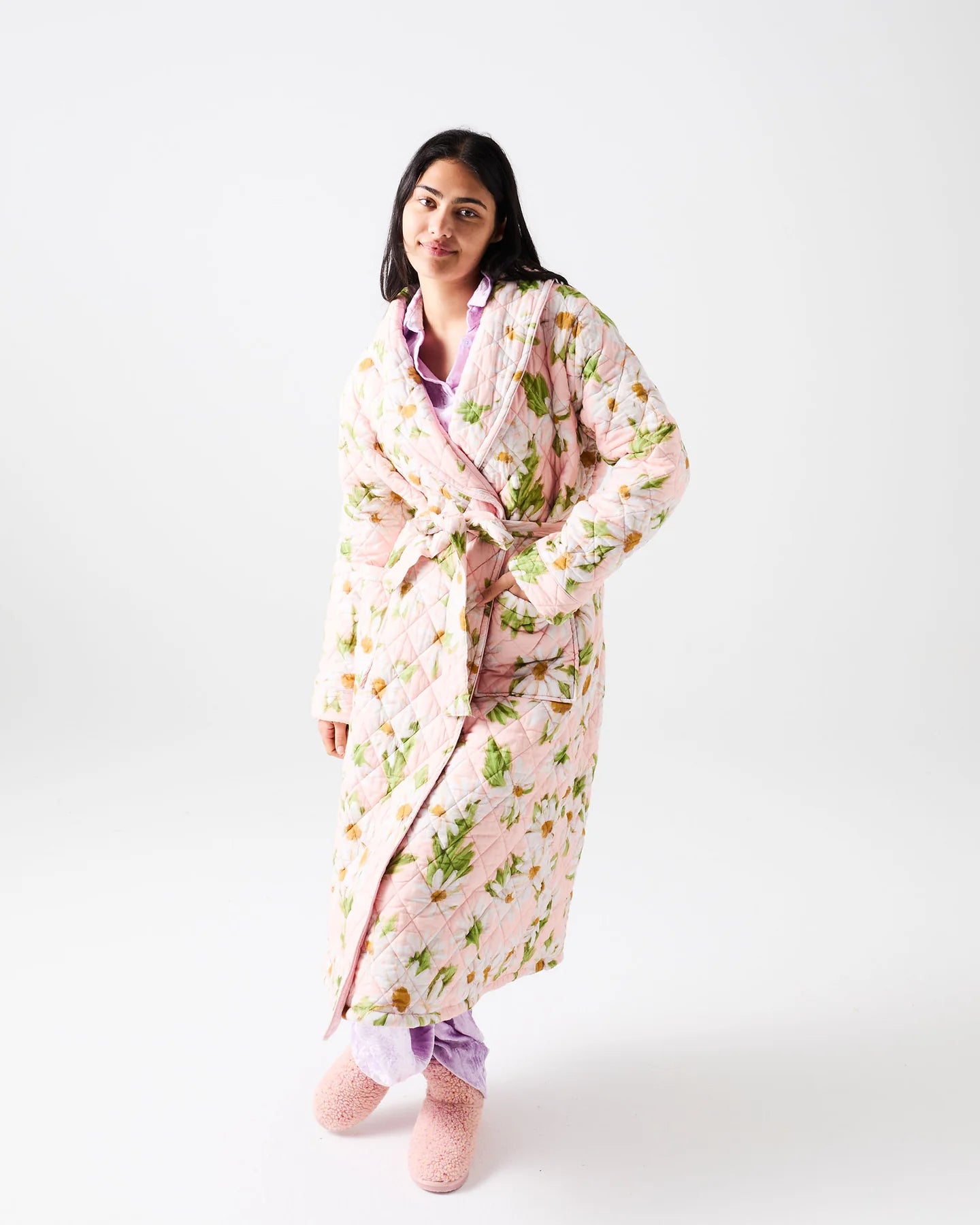 Sweet Daisy Quilted Cotton Robe | Kip & Co