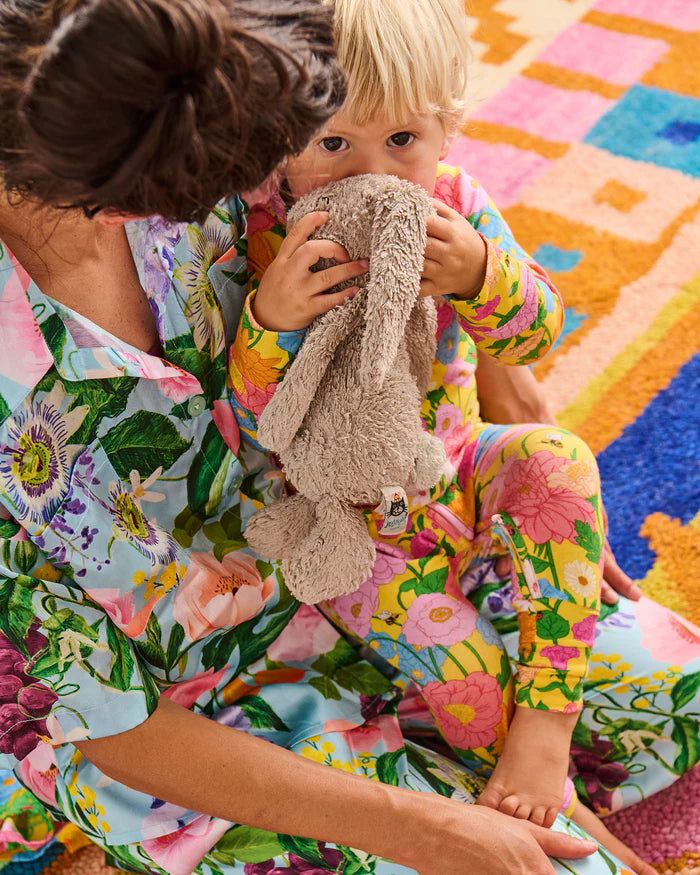 Spring In The Air Adult Eco Satin Short Sleeve Shirt & Pant Pyjama Set | Kip & Co