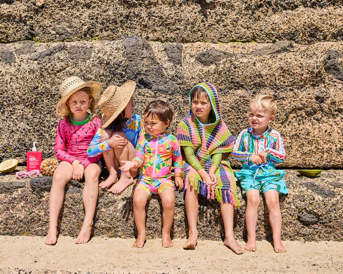 Follow The Sun Yellow Baby Long Sleeve Zip Bathers | Kip & Co