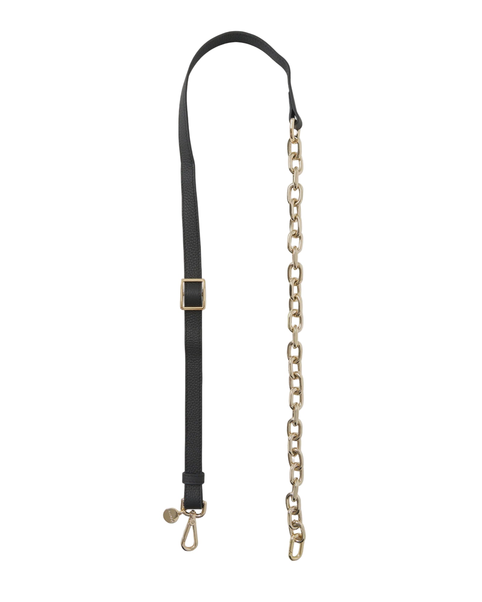 Feature Strap Chain Gold Link + Black Leather | Saben