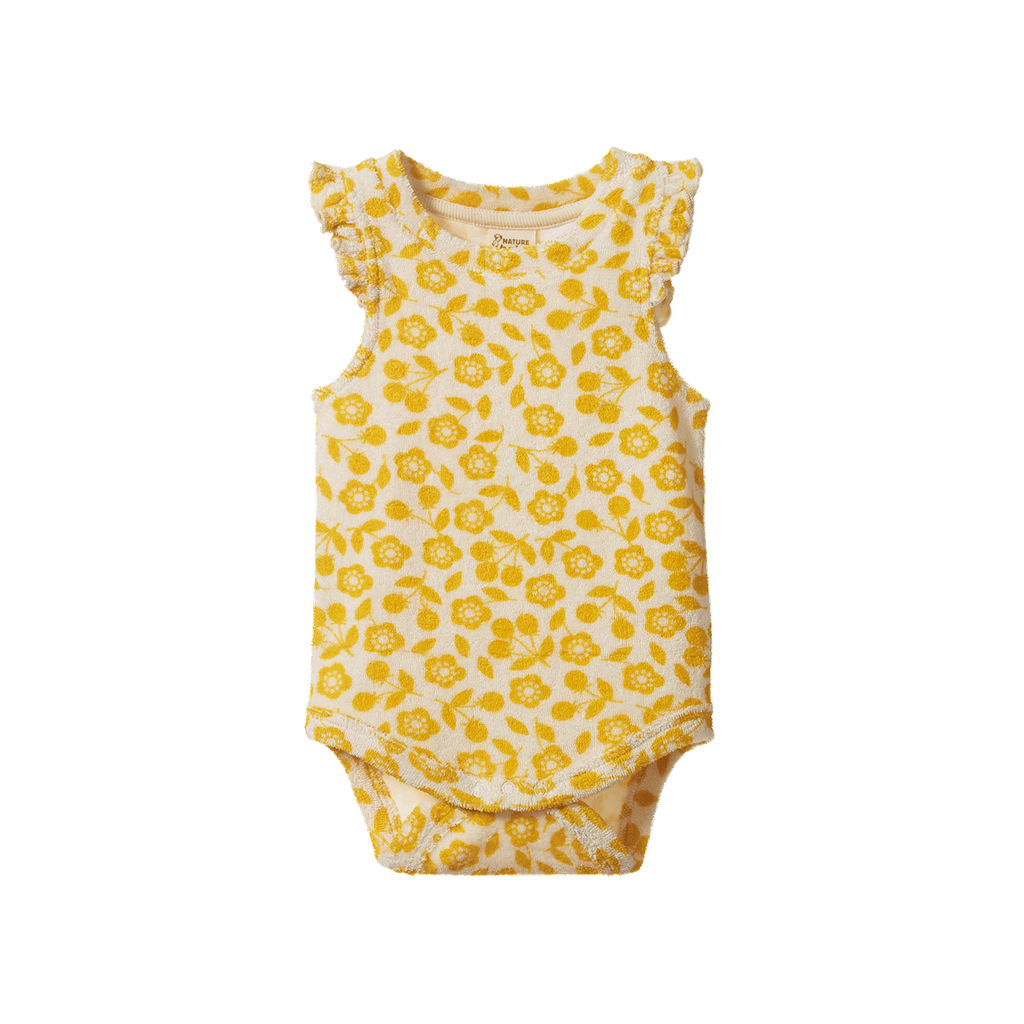 FLEUR BODYSUIT TERRY - Kitchen Garden Freesia Print | Nature Baby