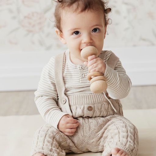 Finn Suspender Knitted Pant - Sand Marle | Jamie Kay